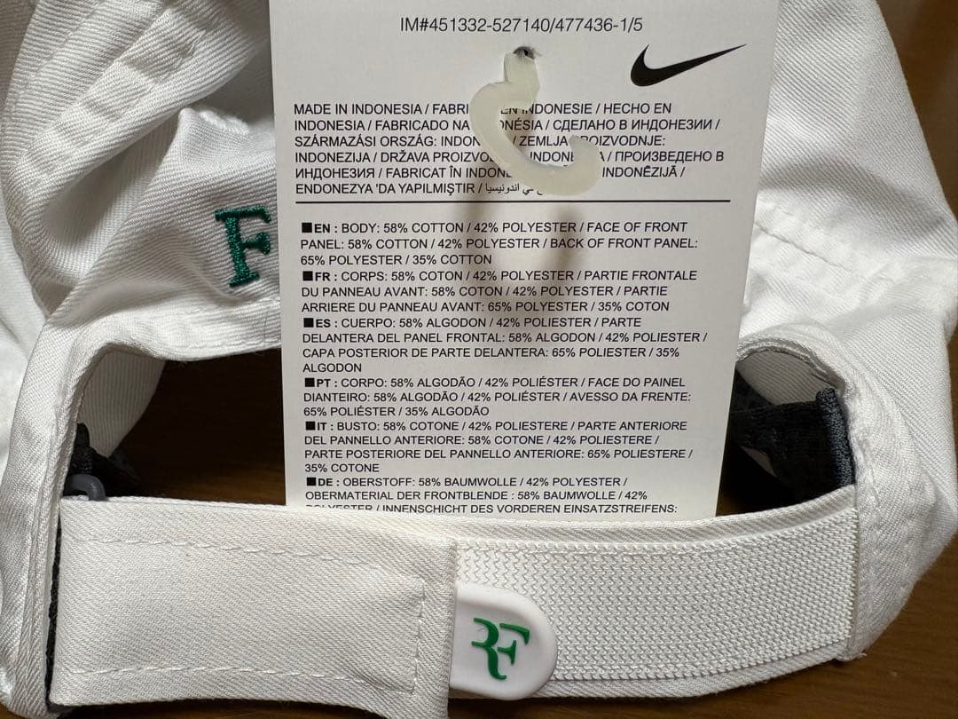 【新品未使用タグ付き】フェデラー NIKE キャップ