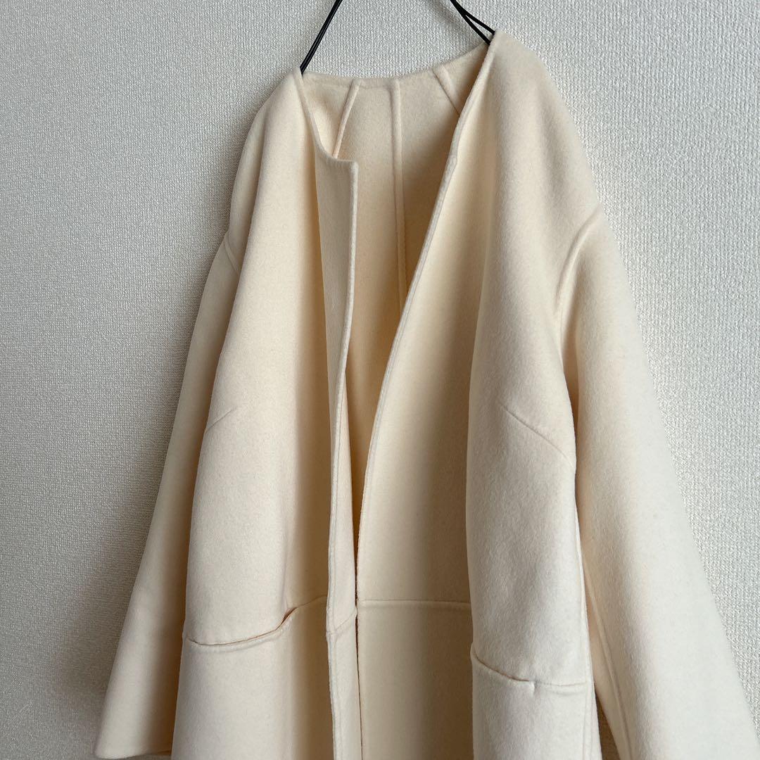 Ivictorian リバーロングノーカラーコート　38