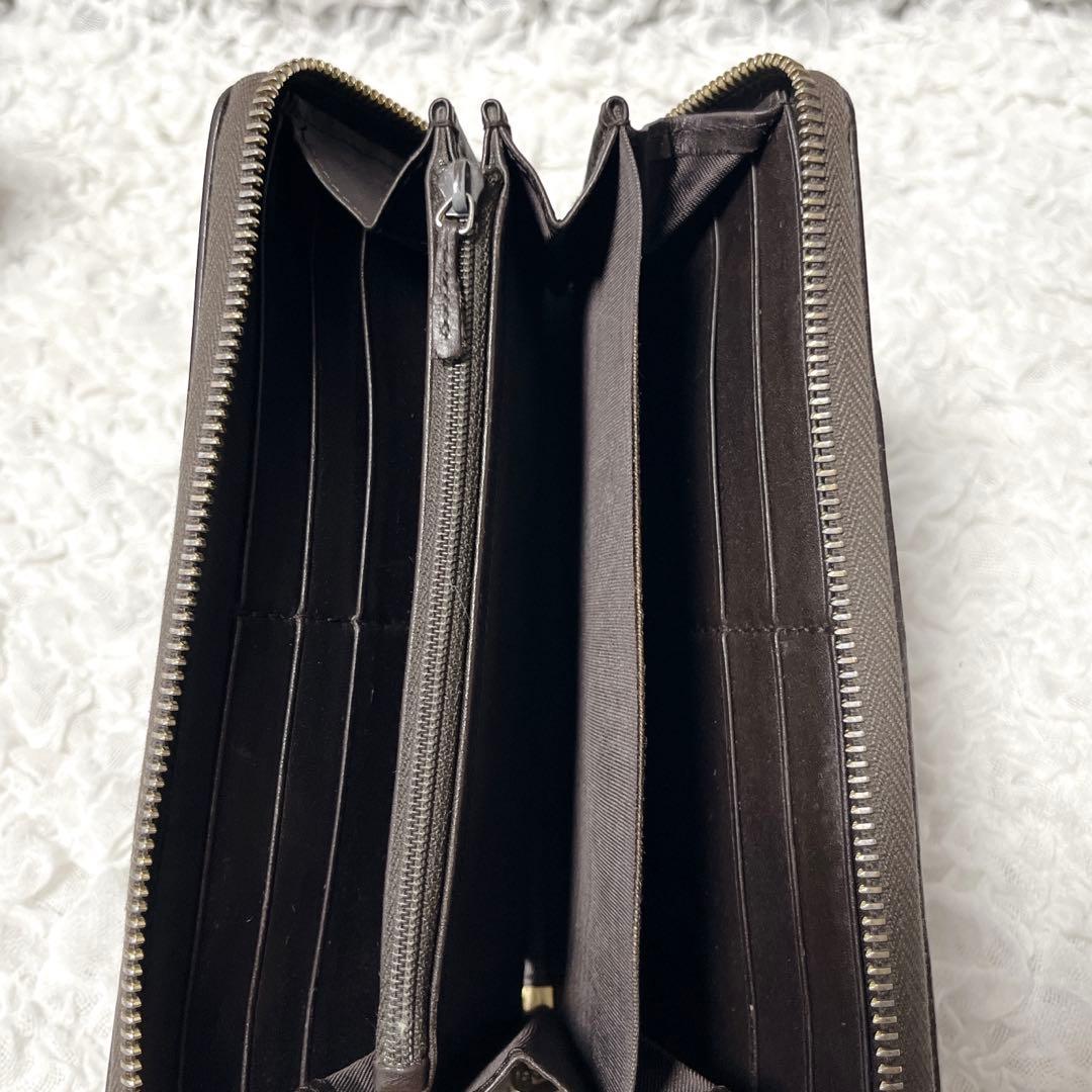 美品✨GUCCI GGキャンバス 長財布　ラウンド　シェリー　タッセル　バンブー