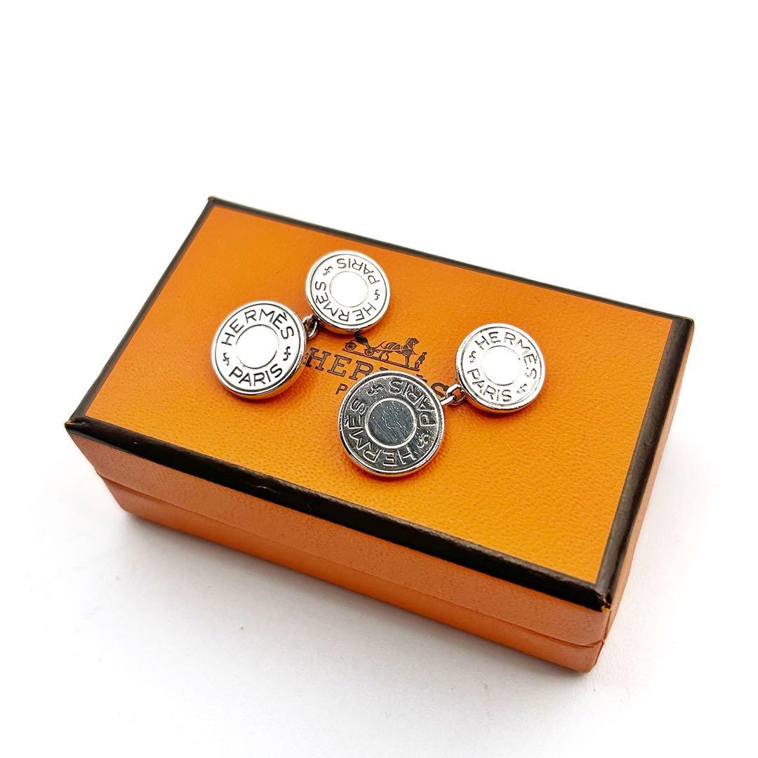 【希少・美品】HERMES セリエ チェーン カフス Ag925 箱付