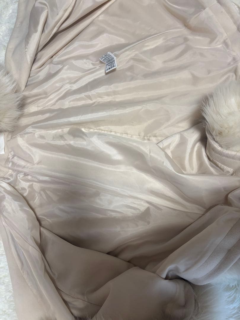 ベージュ フリース ポンチョ フード付き