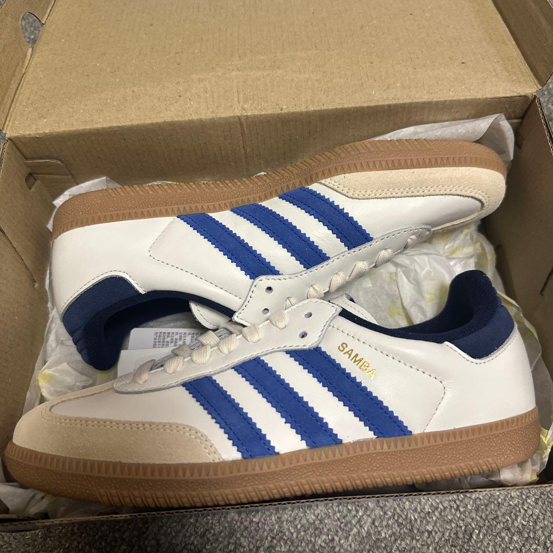 カ*ン様 adidas Samba OG ホワイト/ロイヤルブルー 23.5