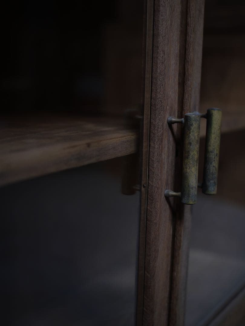 食器棚　収納　本箱　本棚　ガラス戸　棚　古家具　古道具　アンティーク　昭和レトロ