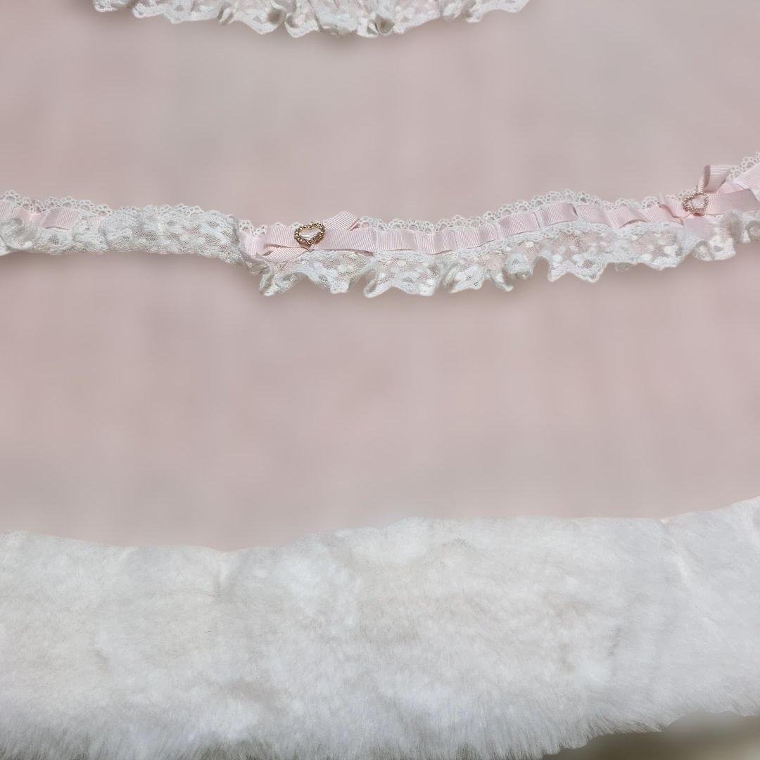 新品　リズリサ　ポンチョ　リボン　レース　ポンポン　ピンク