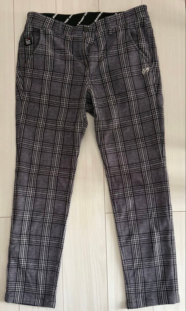 マスターバニーエディション 裏起毛 グレンチェック柄 グレー系 5 ゴルフウェア