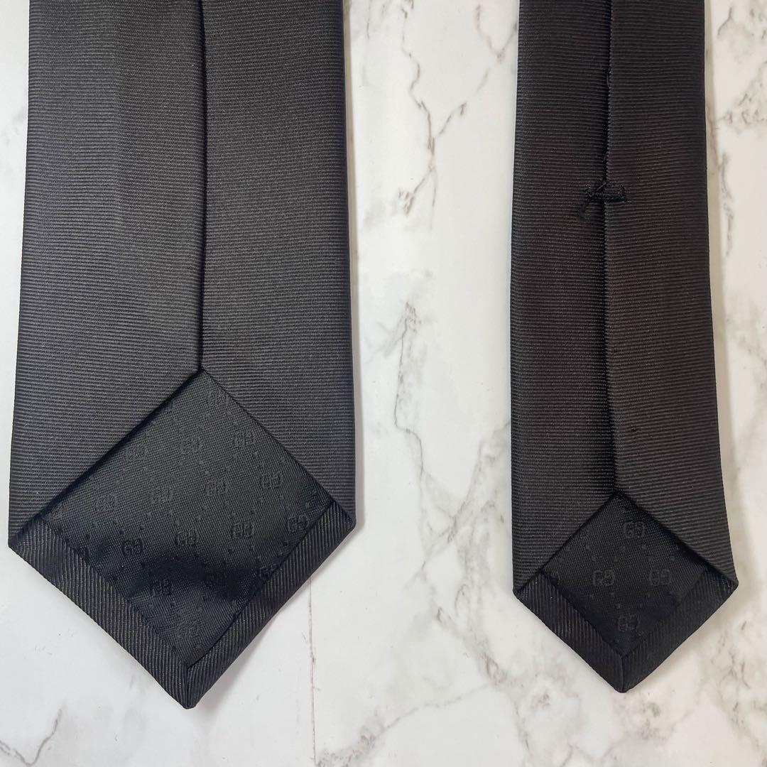 22日迄メリクリ特価！【箱付き極美品】グッチ 蜂 ブラック ソリッド ネクタイ