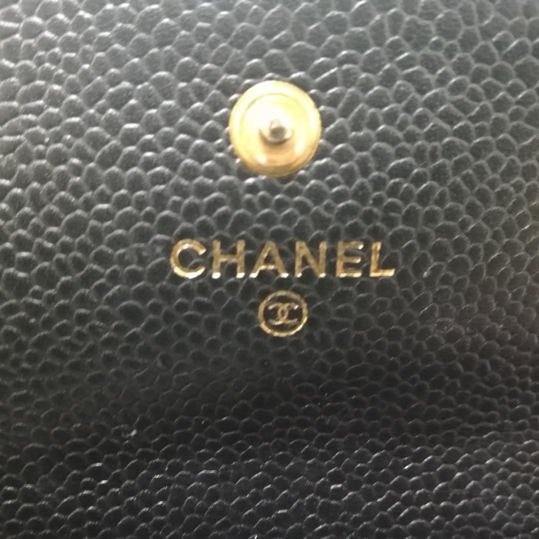 【美品級】CHANEL　キャビアスキン　マトラッセ　チェーンウォレット