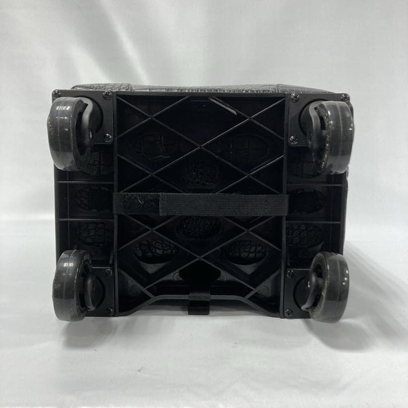 スワニー/クロコ型押し/4輪キャリーバッグ/ゴムタイヤ/トップオープン