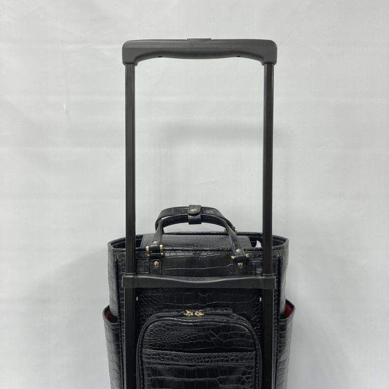 スワニー/クロコ型押し/4輪キャリーバッグ/ゴムタイヤ/トップオープン