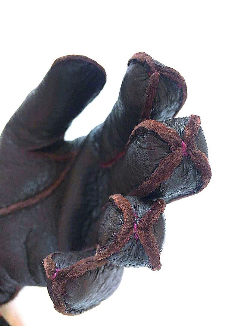 デンツＤＥＮＴＳ定価１２万希少猪豚ペッカリー革レザー＆カシミアニット手袋グローブ