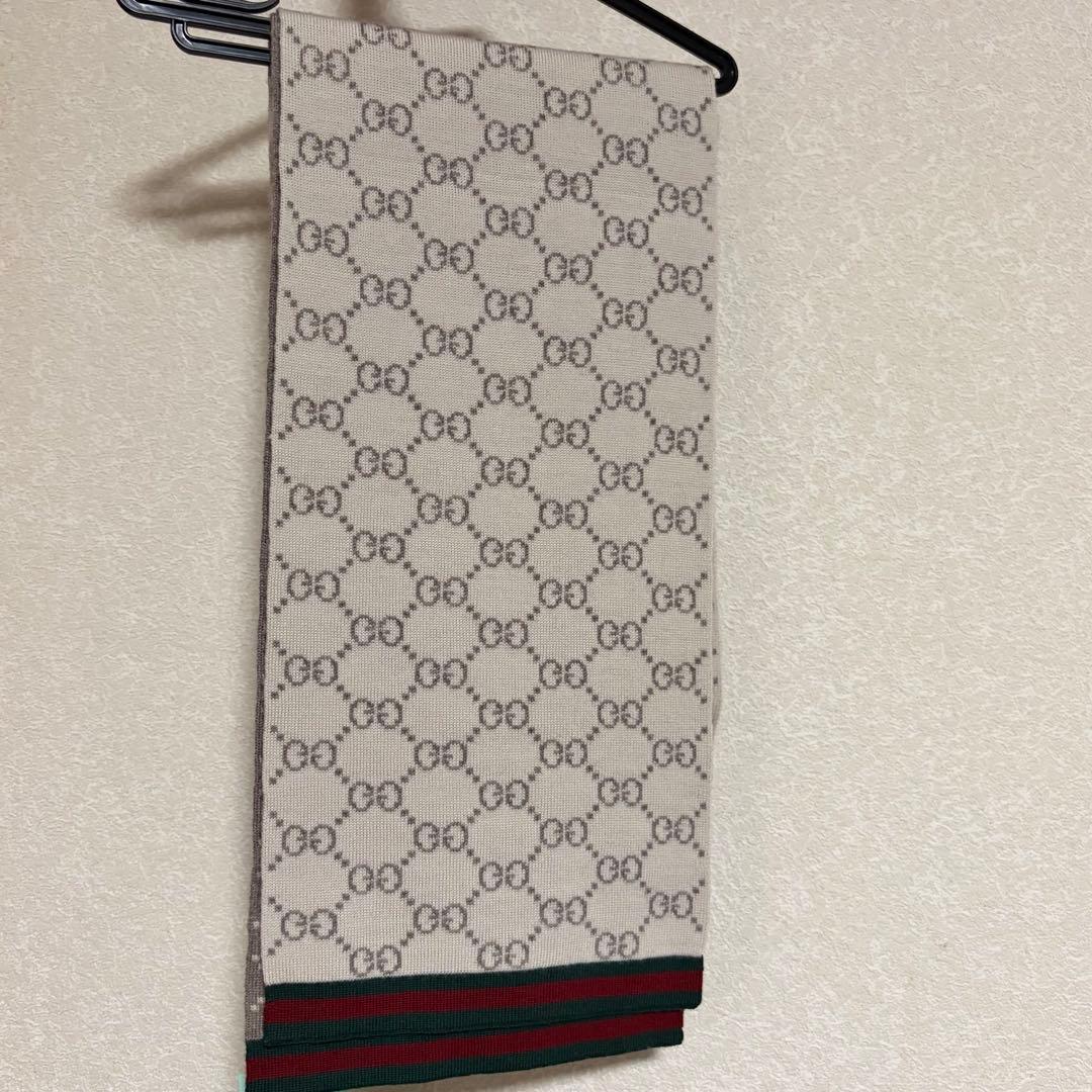 GUCCI GGパターンウィンタースカーフ　グッチ　ロゴマフラー　ユニセックス