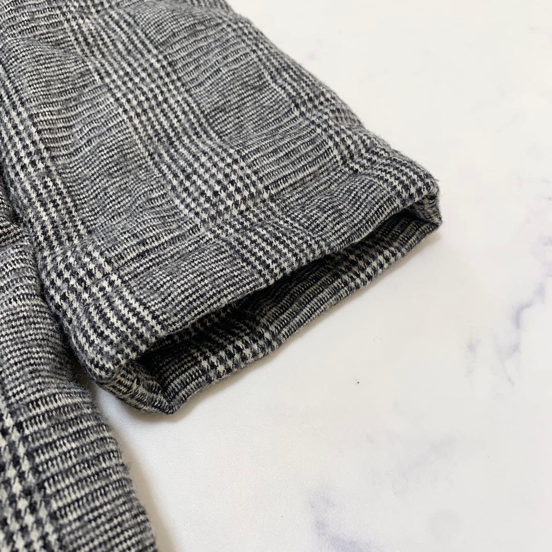 オオカミとフクロウ　オオカミと唄うたいのグリ　中綿コート　グレンチェック