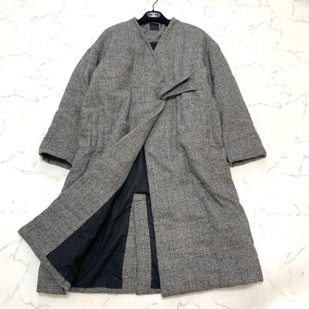 オオカミとフクロウ　オオカミと唄うたいのグリ　中綿コート　グレンチェック