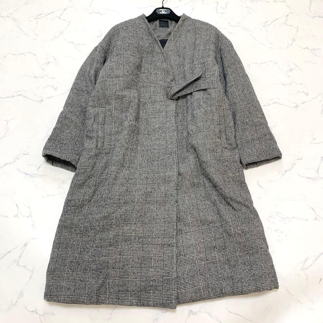 オオカミとフクロウ　オオカミと唄うたいのグリ　中綿コート　グレンチェック