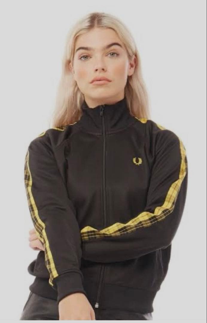 FRED PERRY/フレッドペリータータンチェック Track Jacket黒