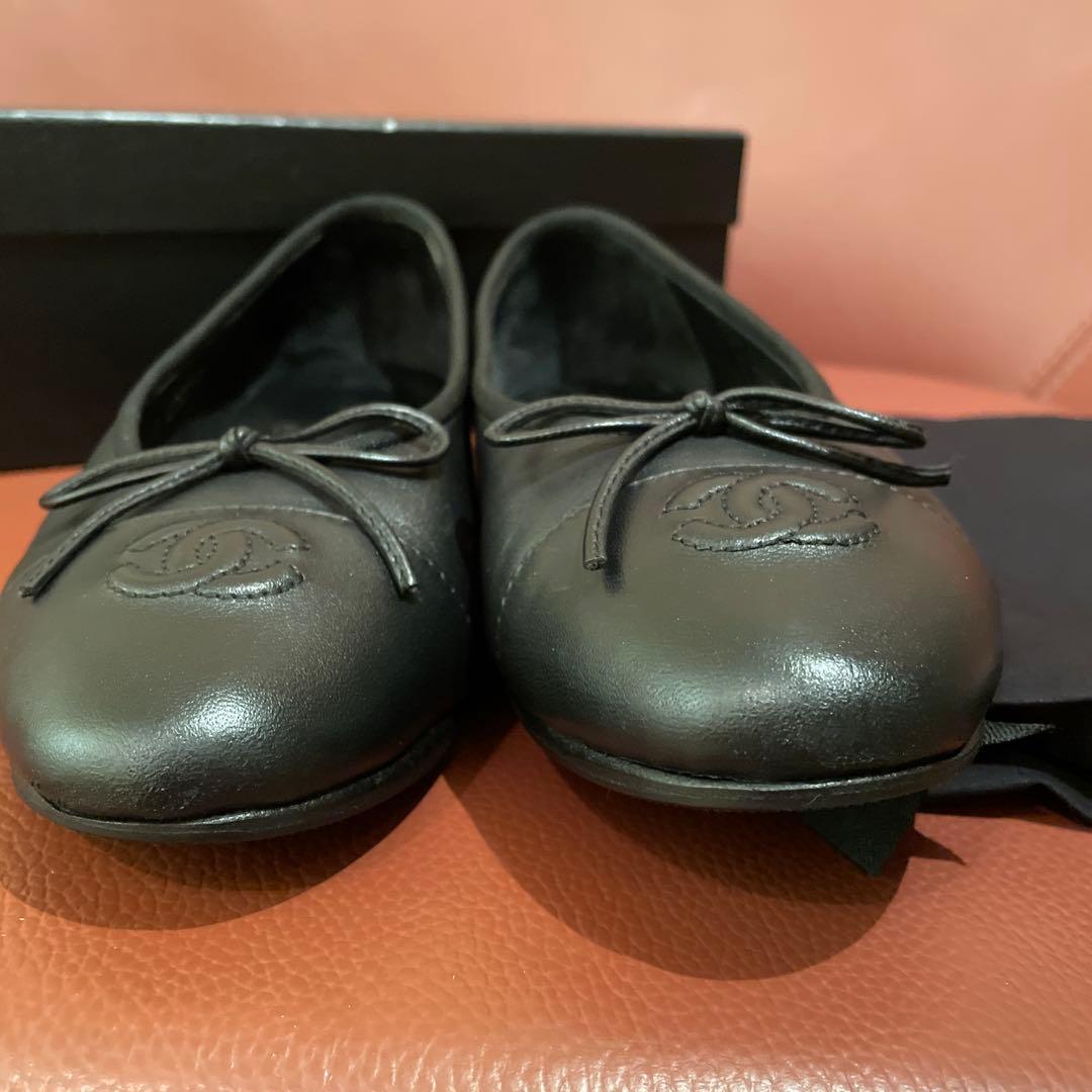 CHANEL ブラック バレエシューズ　37
