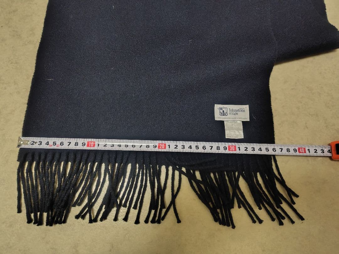 JOHNSTONS OF ELGIN カシミヤ100％ マフラー　ネイビー