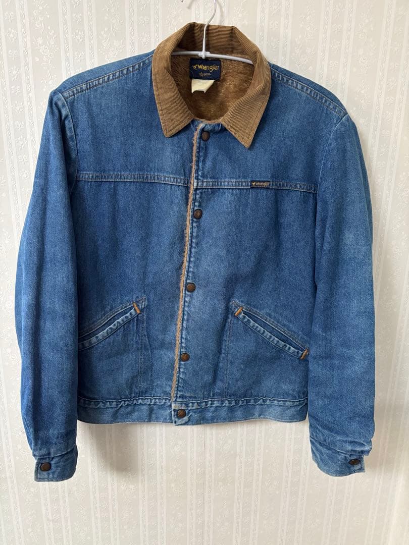 USA製Wrangler 70〜80's裏ボア/襟コーデュロイ デニムジャケット