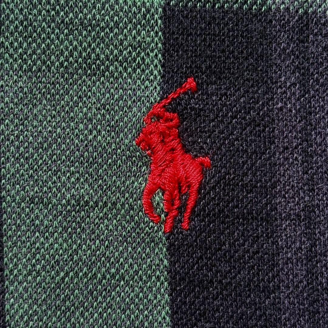 ポロバイラルフローレン ラガーシャツ 長袖 ブラックウォッチ デニム 異素材切替