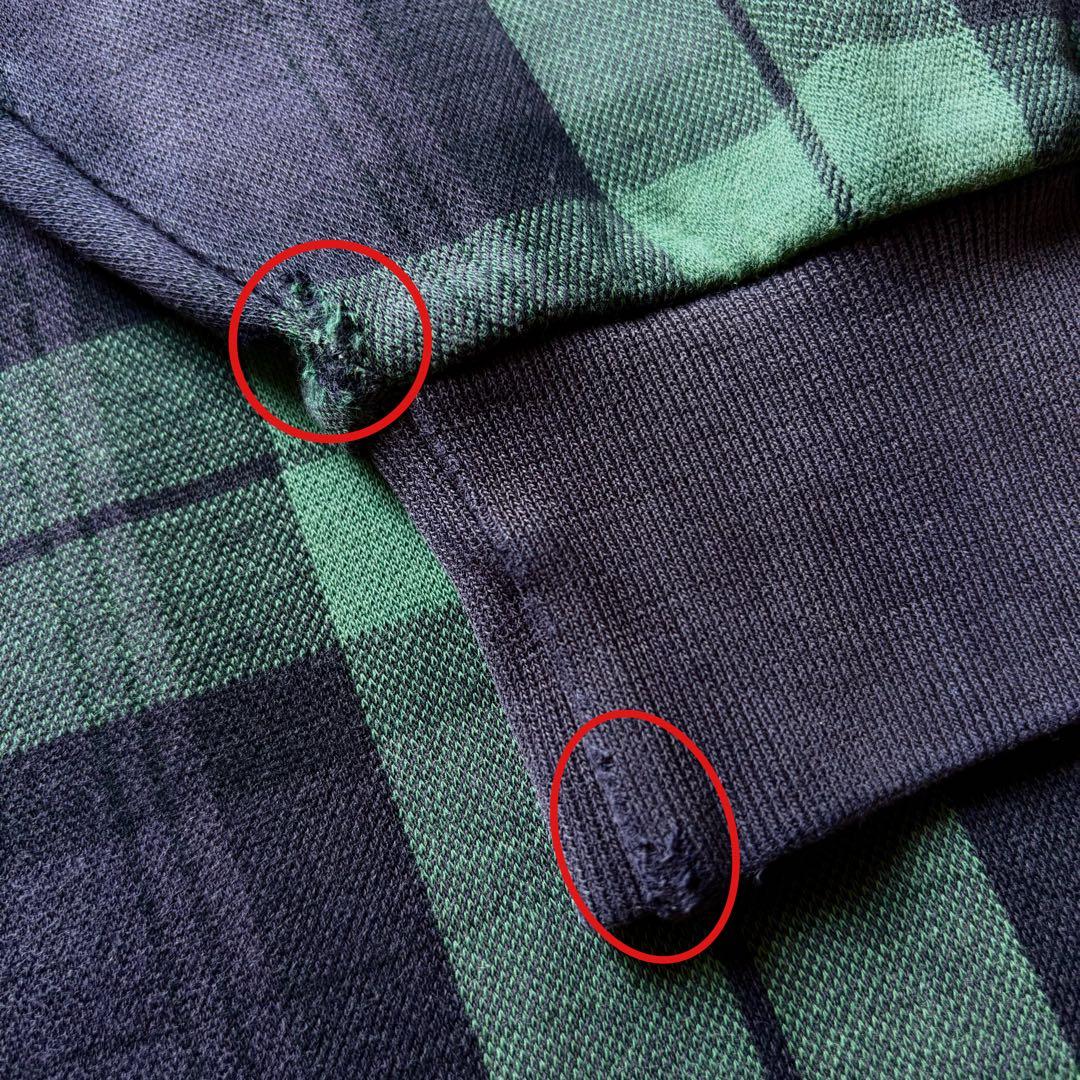 ポロバイラルフローレン ラガーシャツ 長袖 ブラックウォッチ デニム 異素材切替