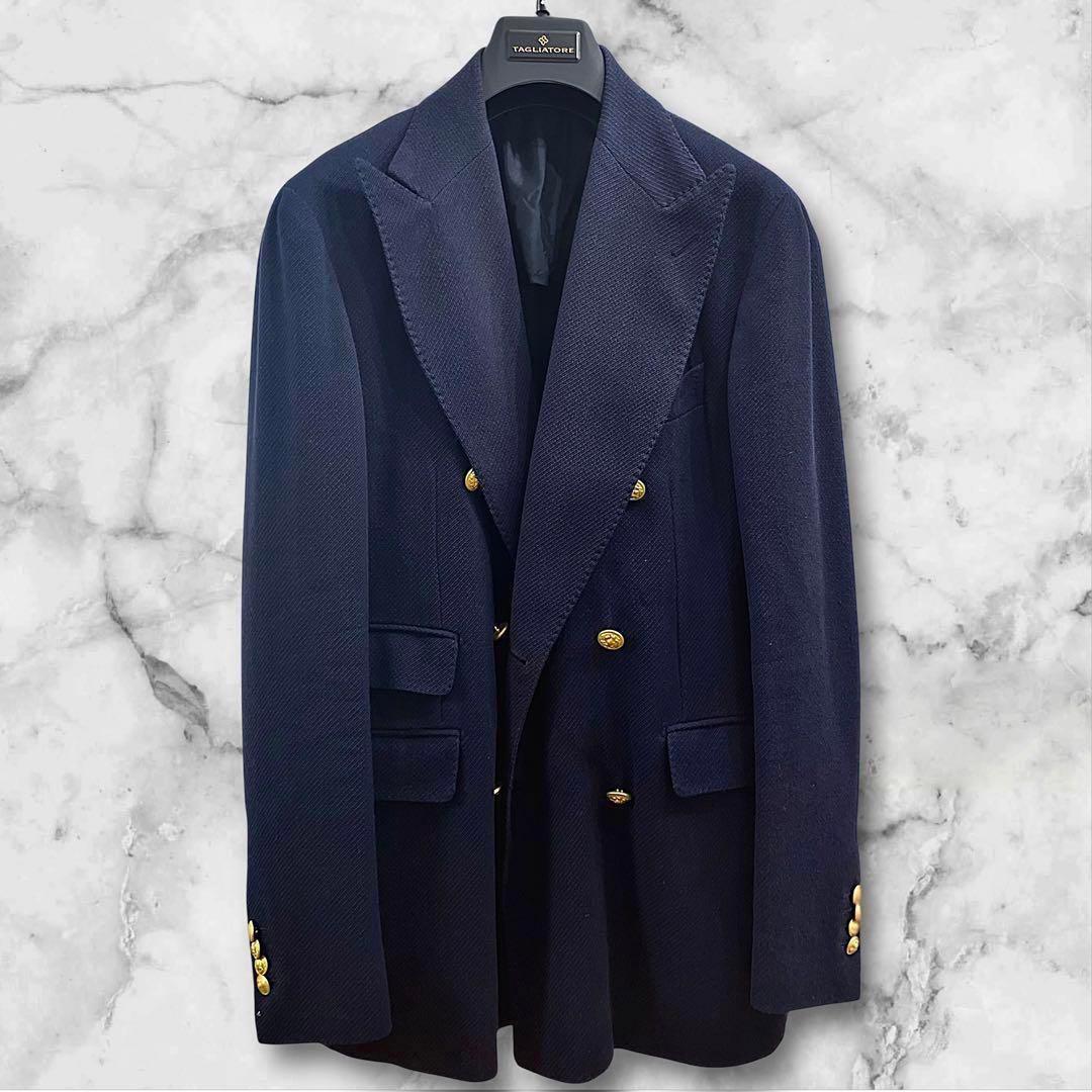 タリアトーレ⭐️ブリッラ別注⭐️46⭐️ネイビーダブルブレザー　ホップサック金ボタン