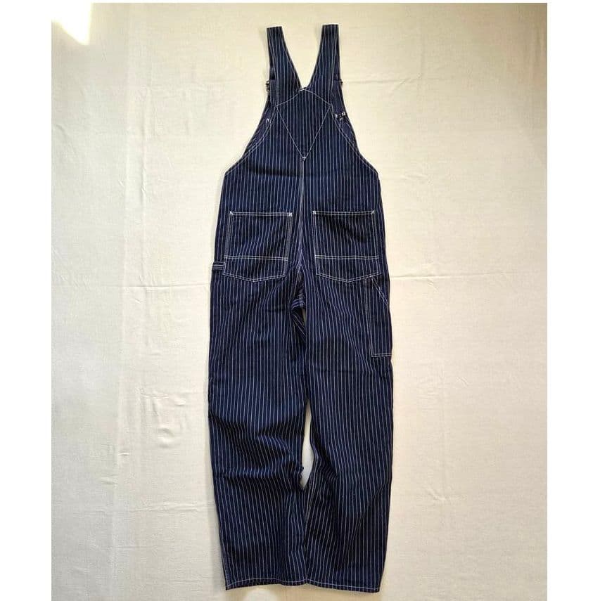 ビスクバイネストローブ インディゴ ストライプ オーバーオール サロペット