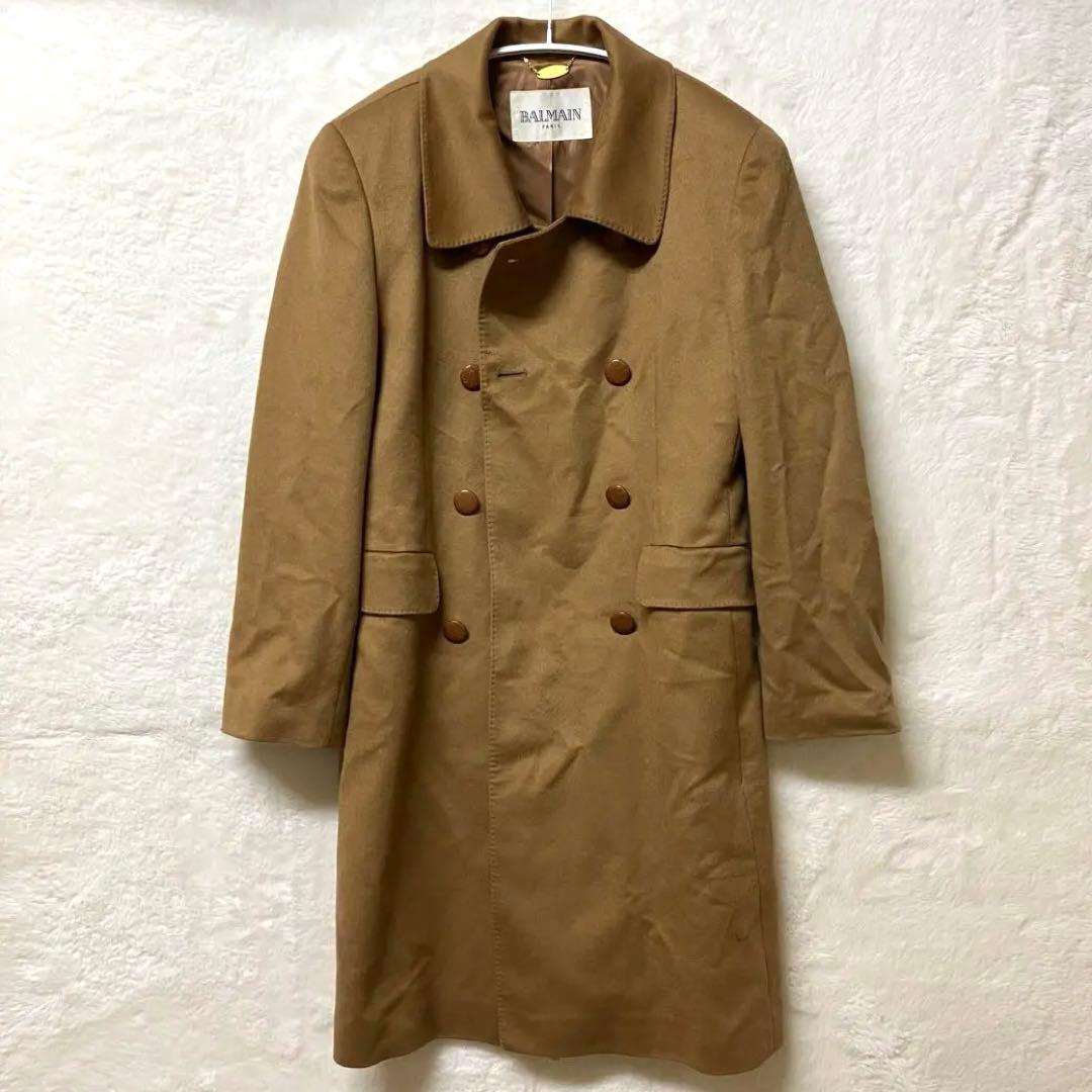 【最高級】BALMAIN ロングコート　カシミヤ・シルク100% サイズM