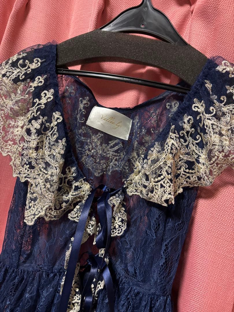 試着のみ　アトリエピエロ　フィッシュテールレースジレ　ネイビー　ゴスロリ