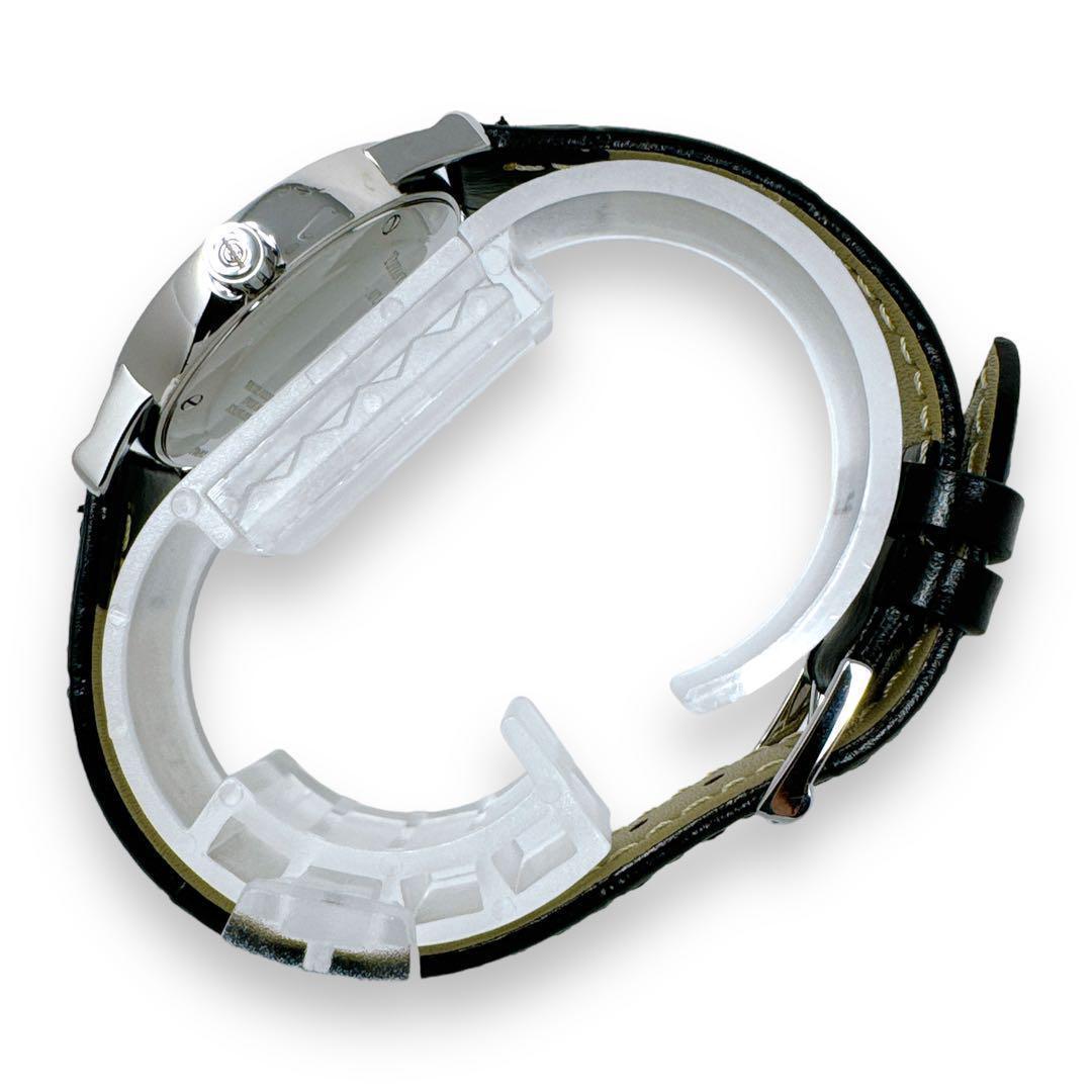 ティファニー アトラス ドーム クォーツ 革ベルト ブラック レディース 時計