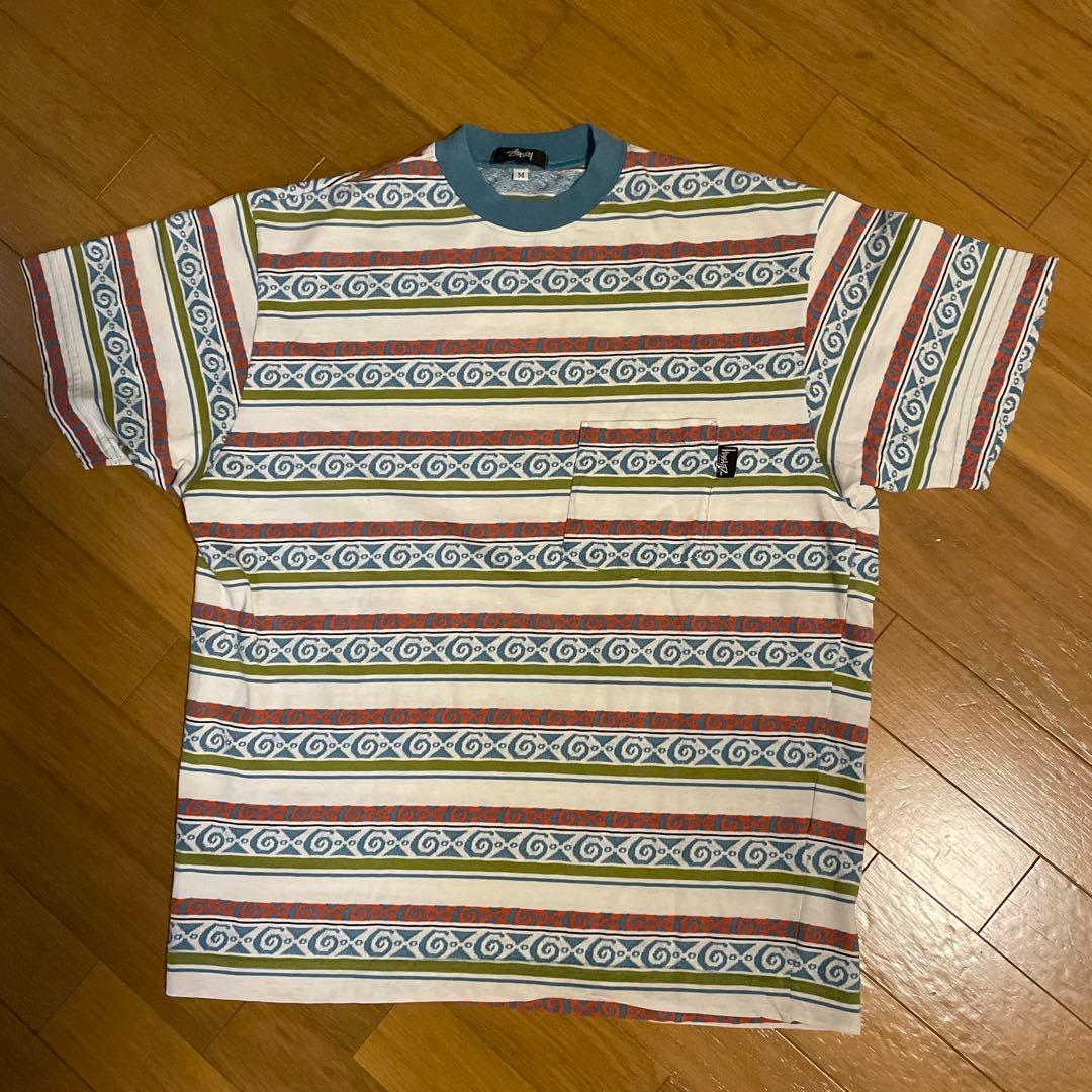 Old Stussy 80年台初期黒タグ 総柄 Mサイズ(大きめ)