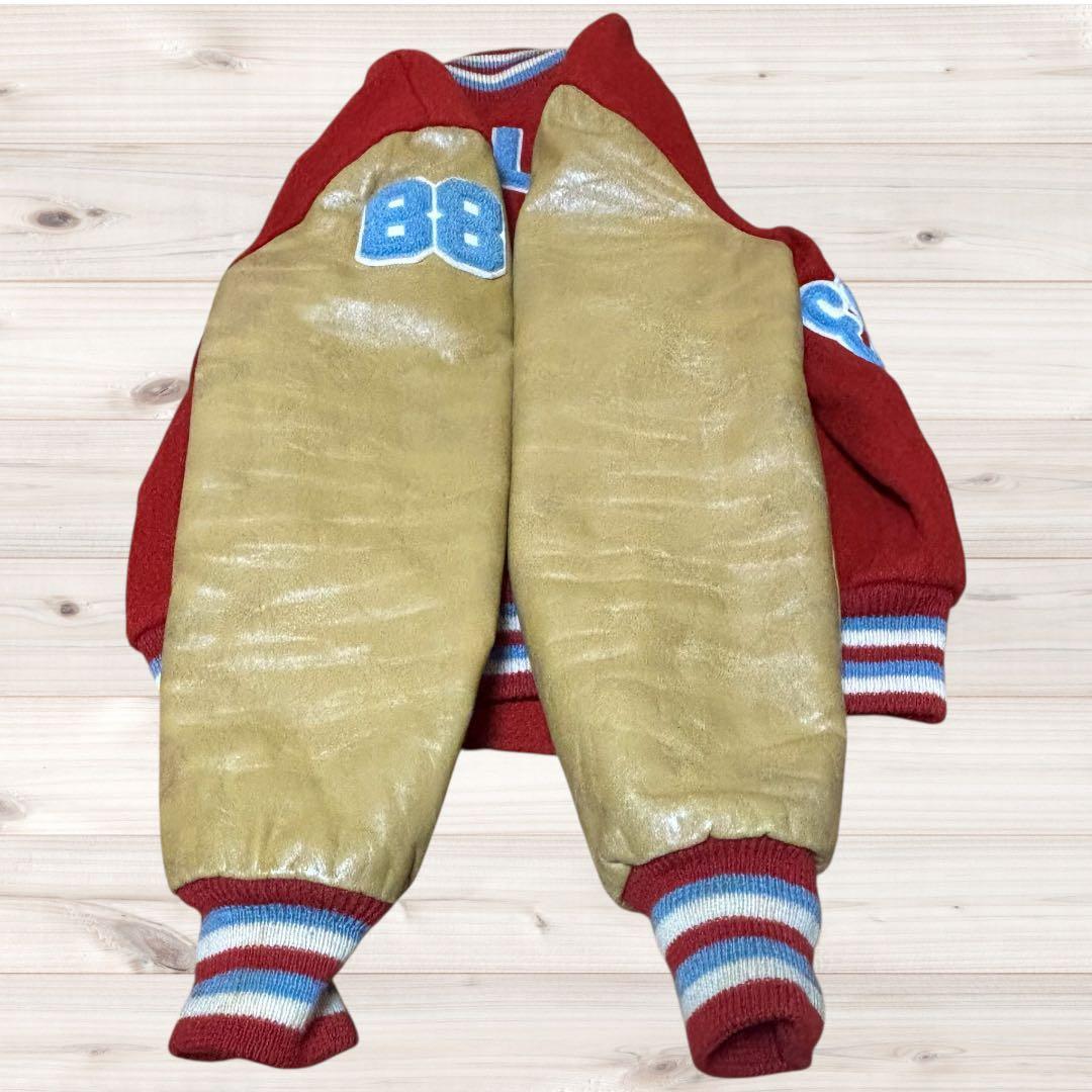 ☆80sCATCHBALL SPORTS レザースタジャン バーシティジャケット