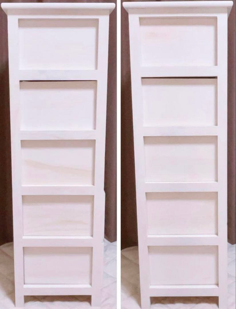 ♡SALE♡ シャビー調 チェスト5段 衣類収納 ホワイト アンティーク風