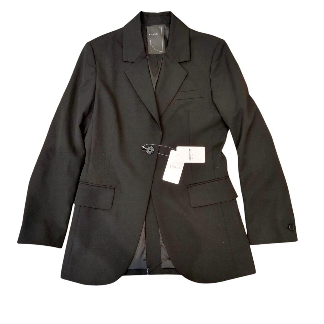 【タグ付・新品級】NOBLE ロングテーラードジャケット ブラック 36 日本製