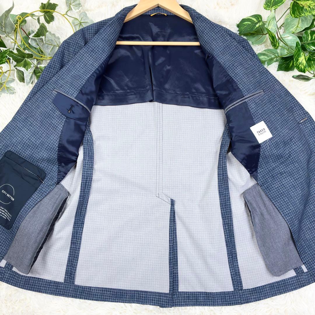 美品　タケオキクチ　シティーセッター　千鳥格子　アンコンジャケット　XL