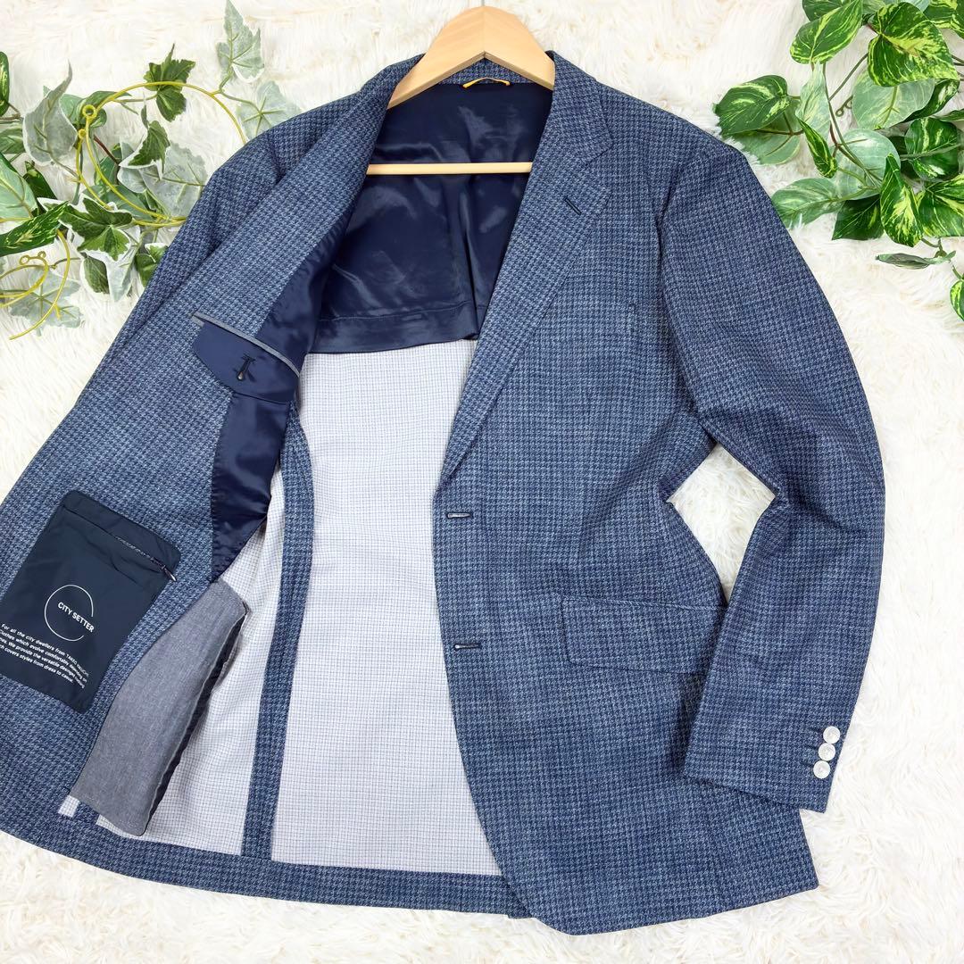 美品　タケオキクチ　シティーセッター　千鳥格子　アンコンジャケット　XL