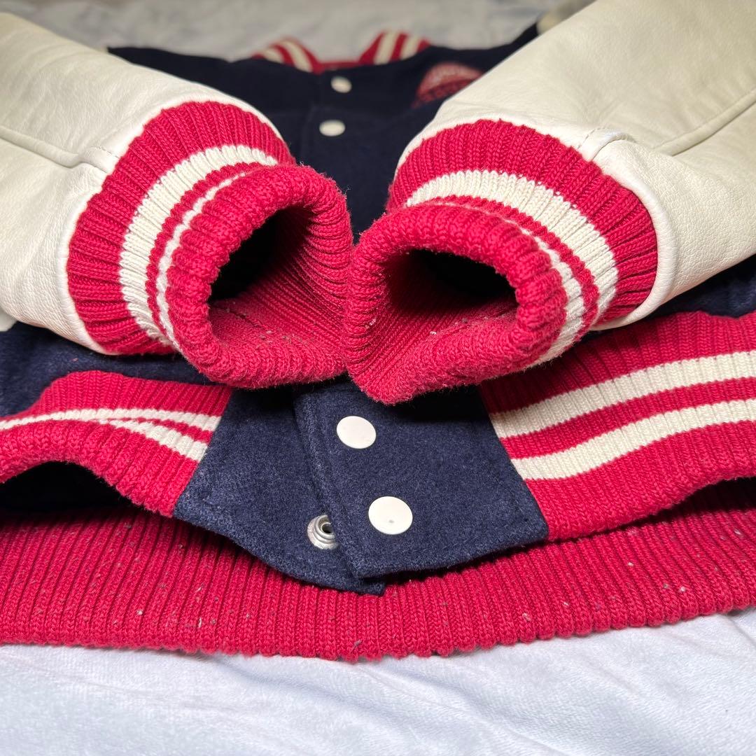 FRANKLIN MARSHALL スタジャン ネイビー/ホワイト