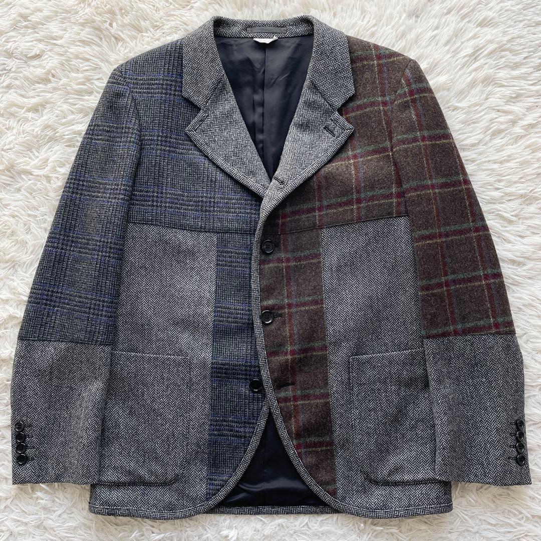 美品 コムデギャルソン 21AW ウールツイードパッチワークジャケット