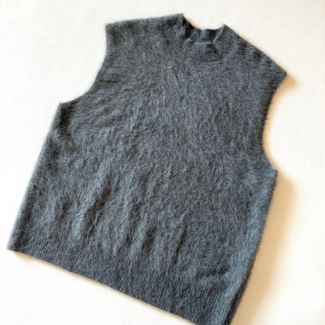 未使用✨OHGA　オーガ　FOX KNIT VEST　カシミヤ　グレー　ふわふわ