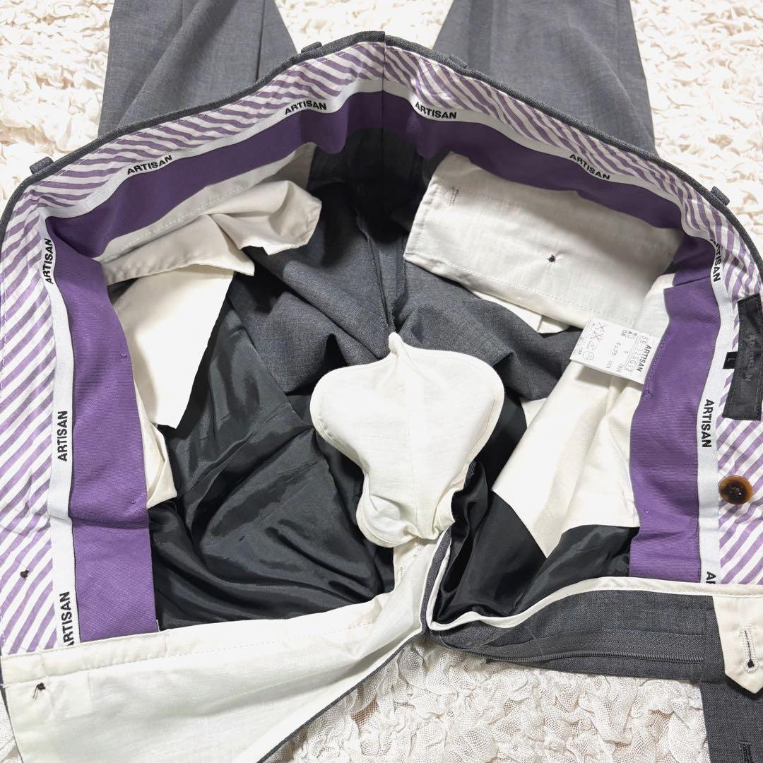 美品 アルチザン マーチンソン スーツ 3ピース セットアップ チェック グレー