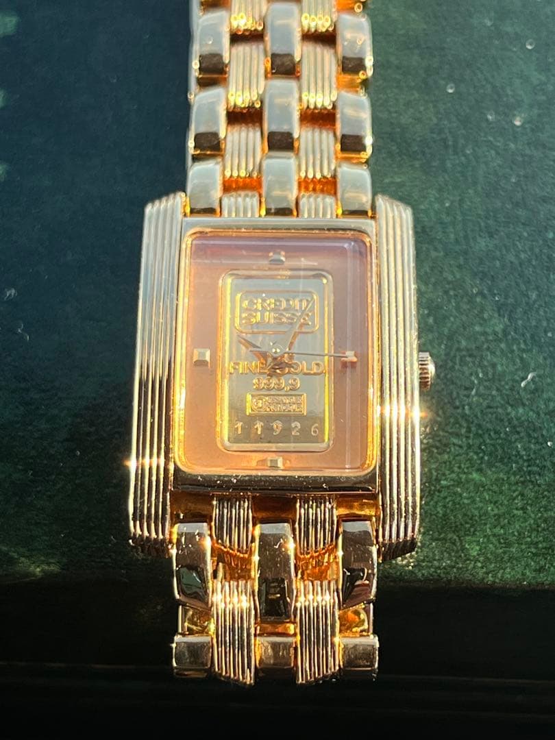 CREDIT SUISSE 純金インゴット ペアウォッチ 2本セット 不動品