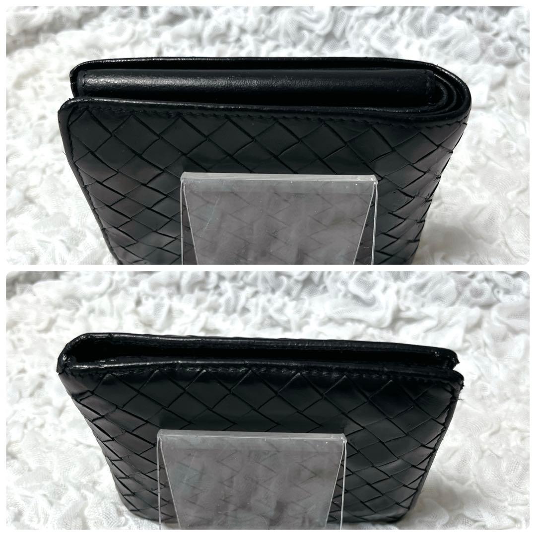 希少✨BOTTEGAVENETA ボッテガヴェネタ二つ折り財布 ブラック　レザー
