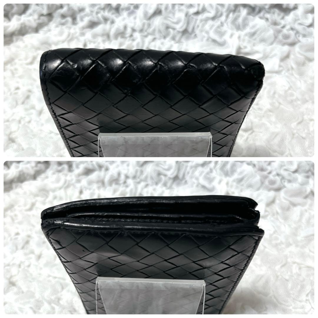 希少✨BOTTEGAVENETA ボッテガヴェネタ二つ折り財布 ブラック　レザー