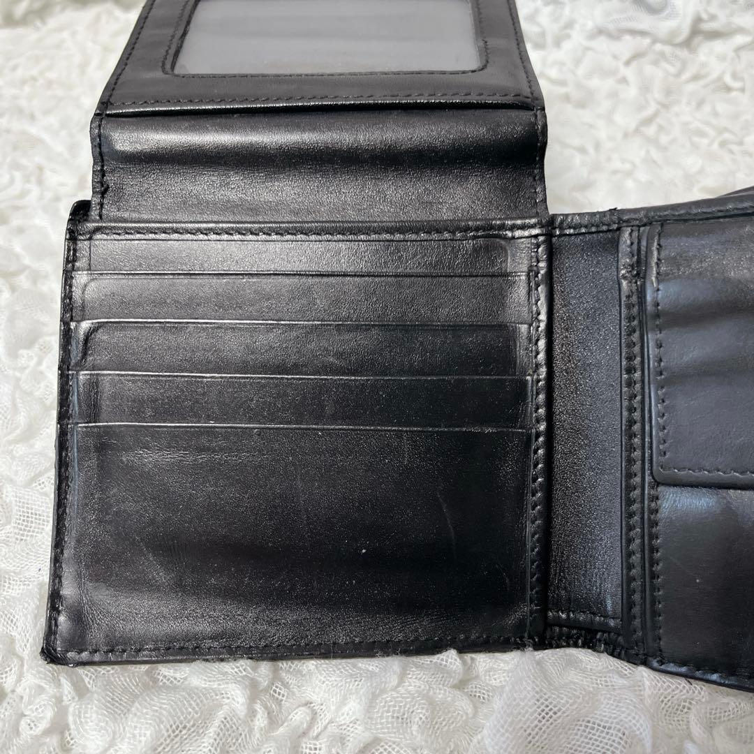 希少✨BOTTEGAVENETA ボッテガヴェネタ二つ折り財布 ブラック　レザー