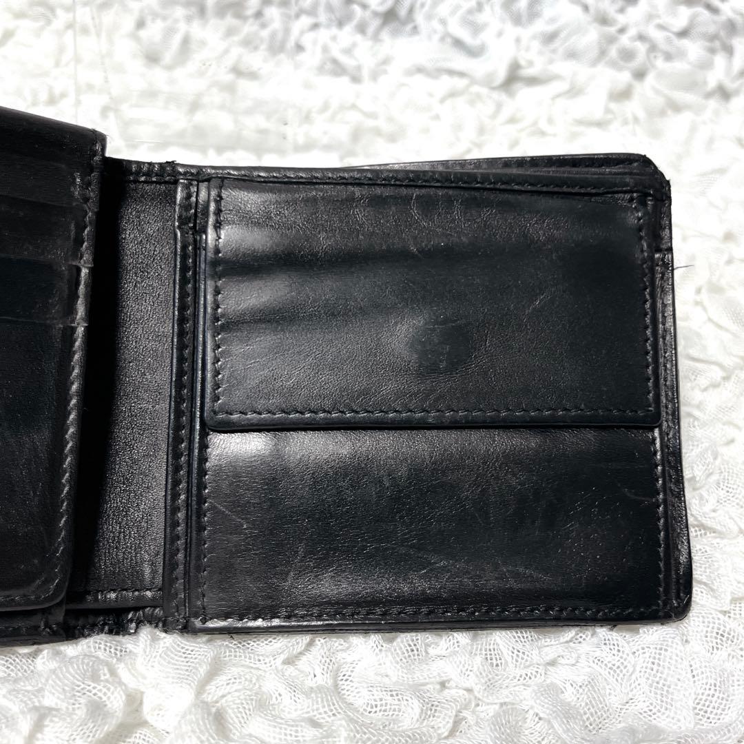 希少✨BOTTEGAVENETA ボッテガヴェネタ二つ折り財布 ブラック　レザー