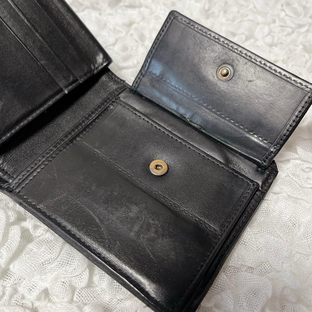 希少✨BOTTEGAVENETA ボッテガヴェネタ二つ折り財布 ブラック　レザー