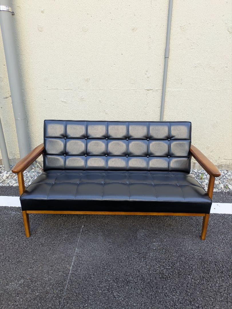 カリモク60 Kチェア スタンダードブラック 2シーター ミッドセンチュリー