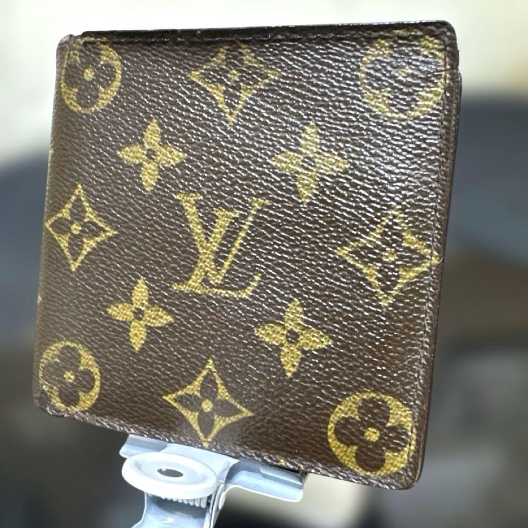 ⑦☆在庫SALE/良品☆モノグラム♪マルコ☆2つ折り財布★ポケット有