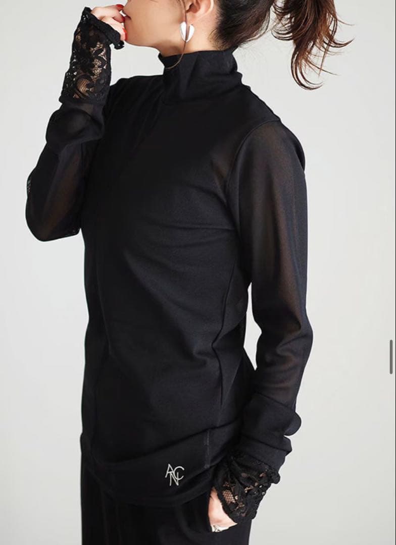 ANIECA High Neck Sheer Tops/ハイネックシアートップス