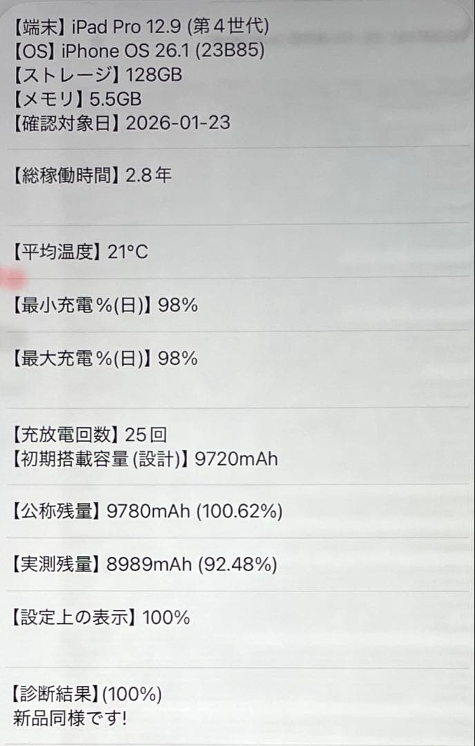 iPad Pro 12.9インチ 第4世代 シルバー　128GB 超美品　#7
