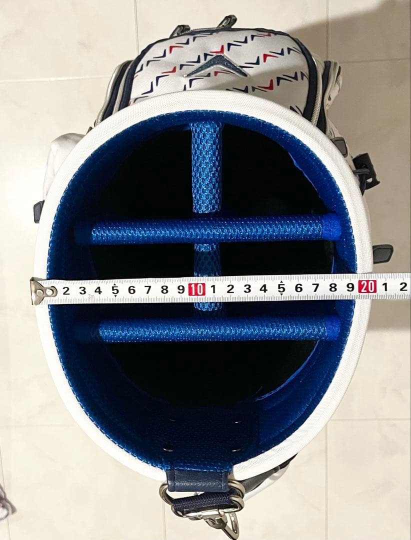 Callaway 幾何学模様 キャディバッグ　ホワイト ゴルフシューズ入れ付き